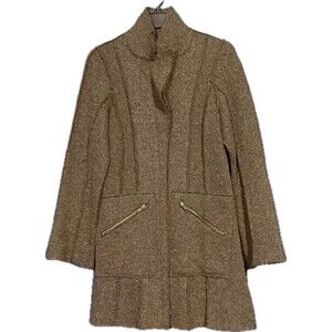 Dick & Jayne Los Angeles Long Wool Coat Jacket Sz Small Brown Lagenlook